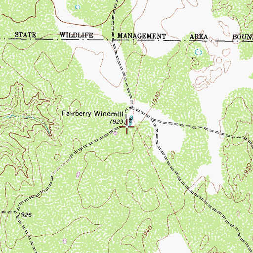 Topographic Map of Fairberry Windmill, TX