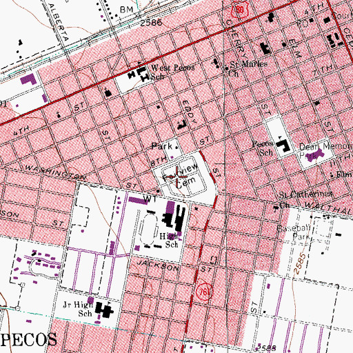Topographic Map of Fairview Cemetery, TX