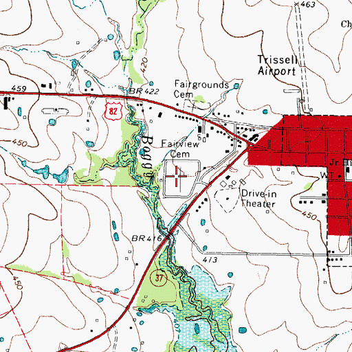 Topographic Map of Fairview Cemetery, TX