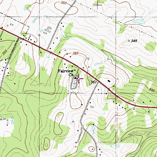 Topographic Map of Fairview Church, TX