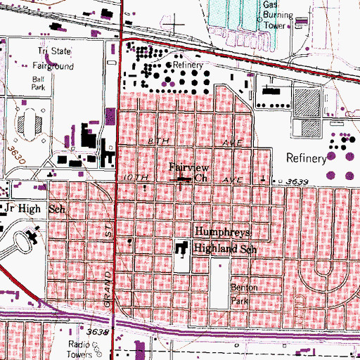 Topographic Map of Fairview Church, TX