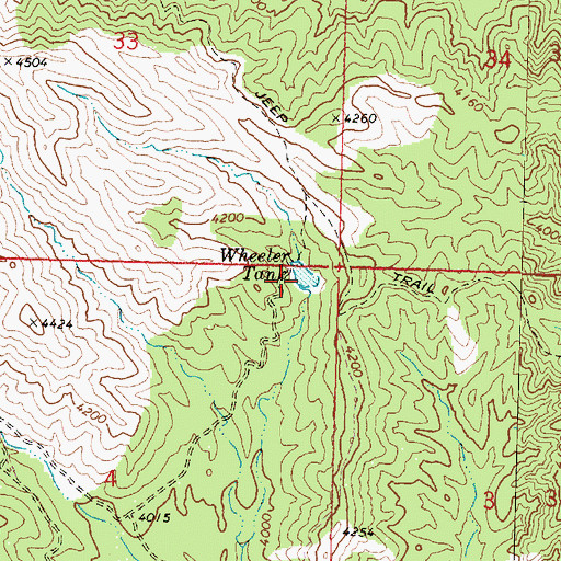 Topographic Map of Wheeler Tank, AZ