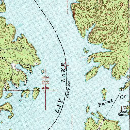 Topographic Map of Pages Old Ferry (historical), AL