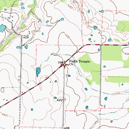 Topographic Map of Faith Temple Church, TX