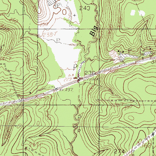 Topographic Map of Fall Branch, TX