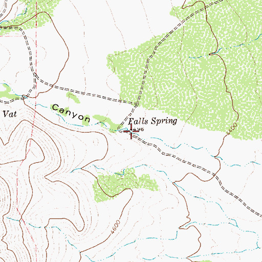 Topographic Map of Falls Canyon, TX