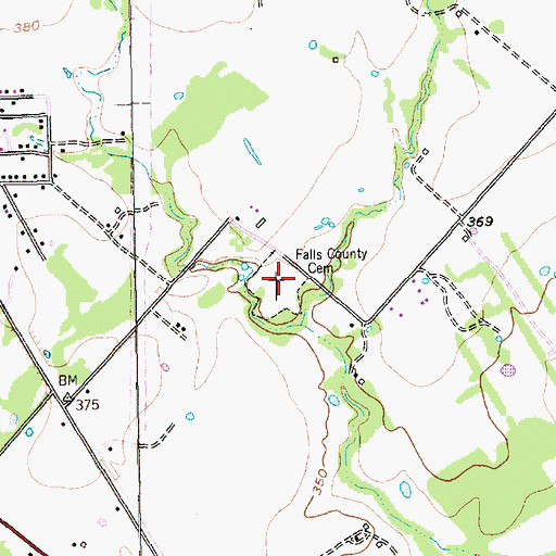 Topographic Map of Falls County Cemetery, TX