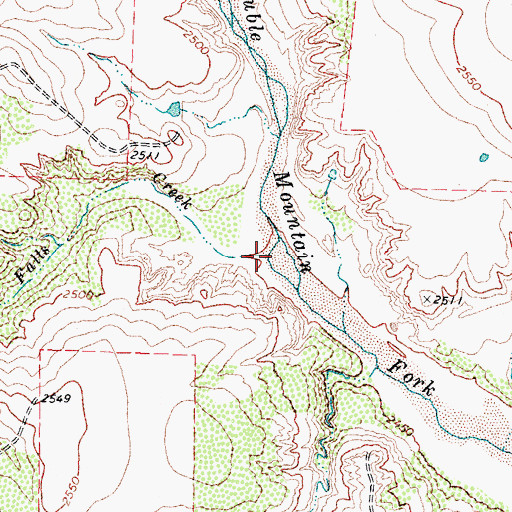 Topographic Map of Falls Creek, TX