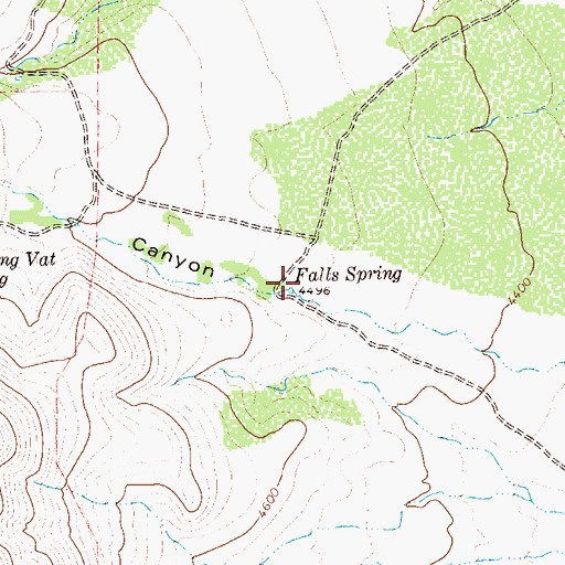 Topographic Map of Falls Spring, TX