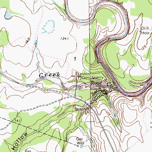 Topographic Map of Fannin Cemetery, TX