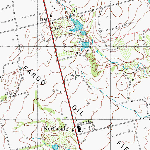 Topographic Map of Fargo Oil Field, TX