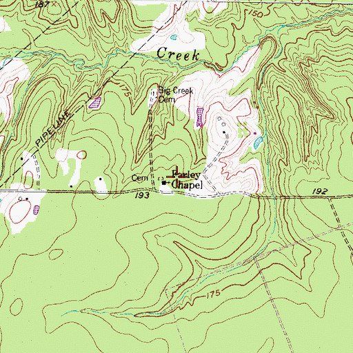 Topographic Map of Farley Chapel, TX