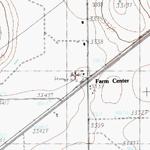 Topographic Map of Farm Center Gin, TX