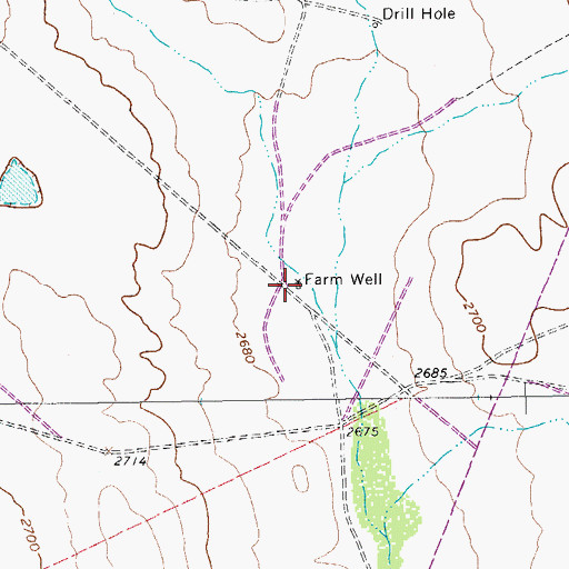 Topographic Map of Farm Well, TX