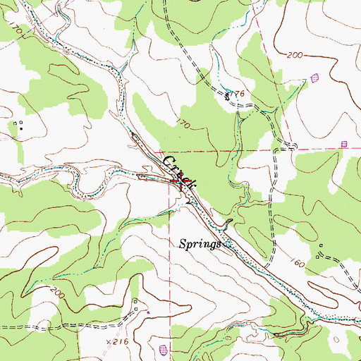 Topographic Map of Farmer Creek, TX