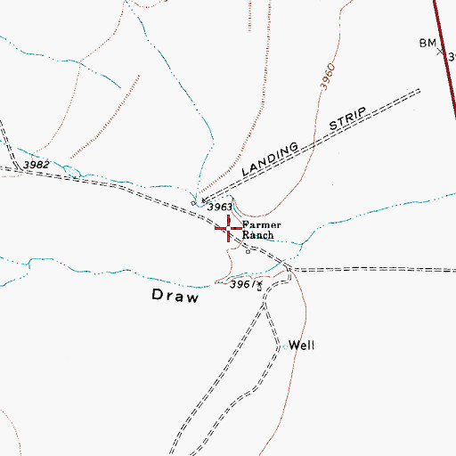Topographic Map of Farmer Ranch, TX