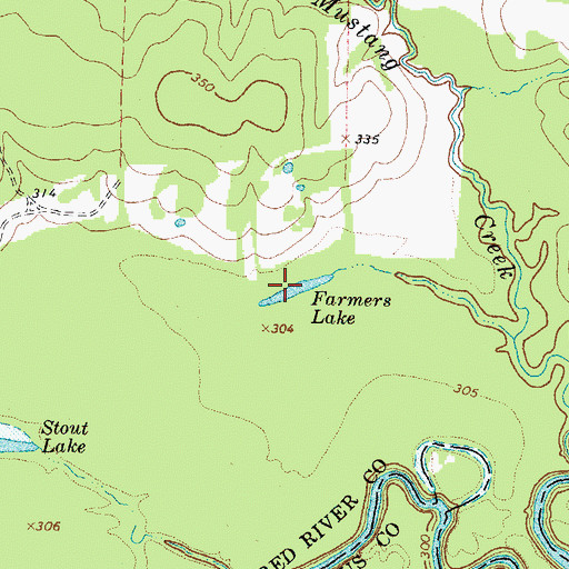 Topographic Map of Farmers Lake, TX
