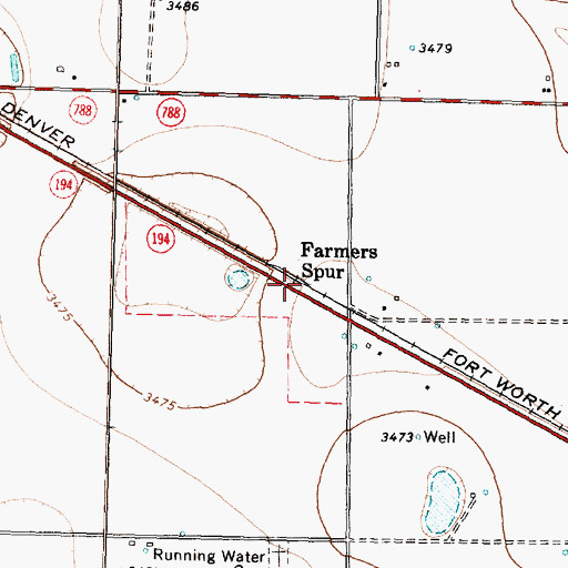 Topographic Map of Farmers Spur, TX