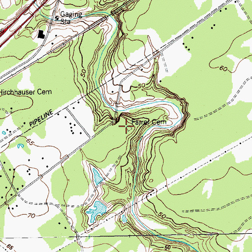 Topographic Map of Farrer Cemetery, TX
