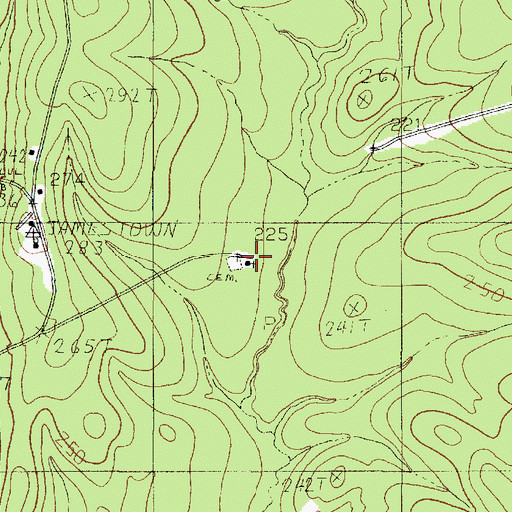Topographic Map of Farrs Chapel, TX