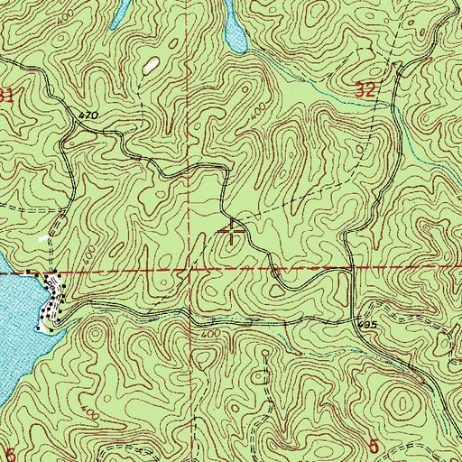 Topographic Map of Poken Tallassee Council House (historical), AL