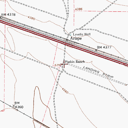 Topographic Map of Faskin Ranch, TX