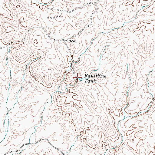 Topographic Map of Faultline Tank, TX