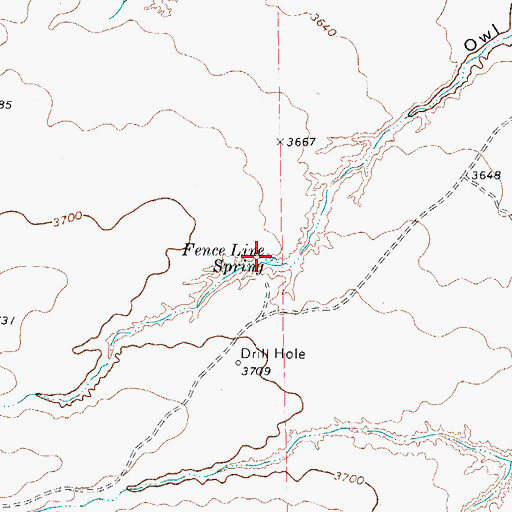 Topographic Map of Fence Line Spring, TX