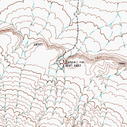 Topographic Map of Fence Line Well, TX