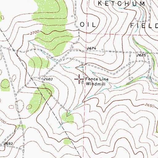 Topographic Map of Fence Line Windmill, TX