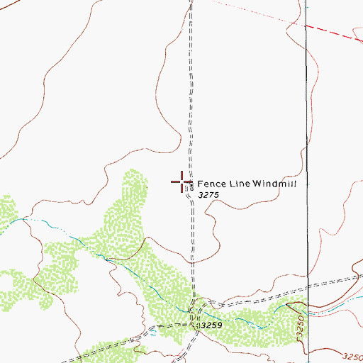 Topographic Map of Fence Line Windmill, TX