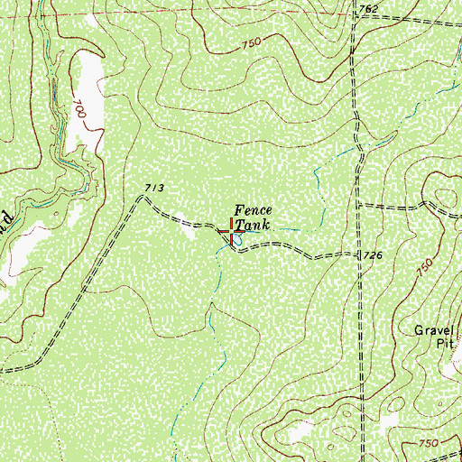 Topographic Map of Fence Tank, TX