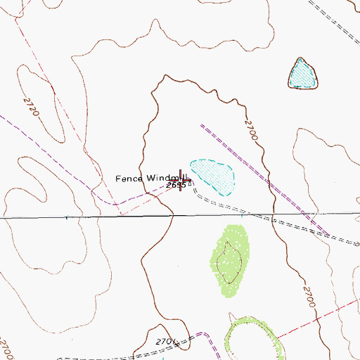 Topographic Map of Fence Windmill, TX