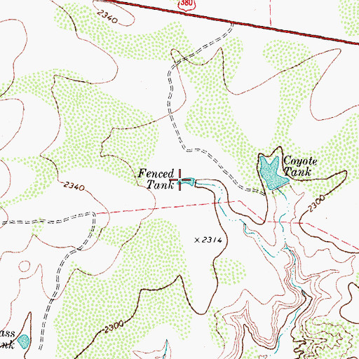Topographic Map of Fenced Tank, TX