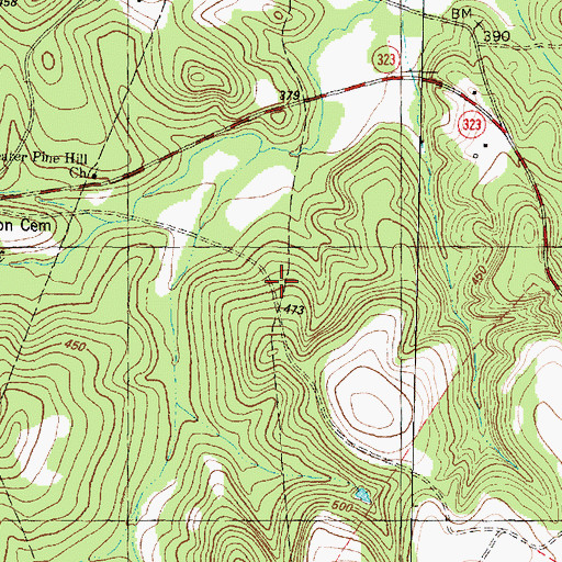 Topographic Map of Ferguson Church, TX