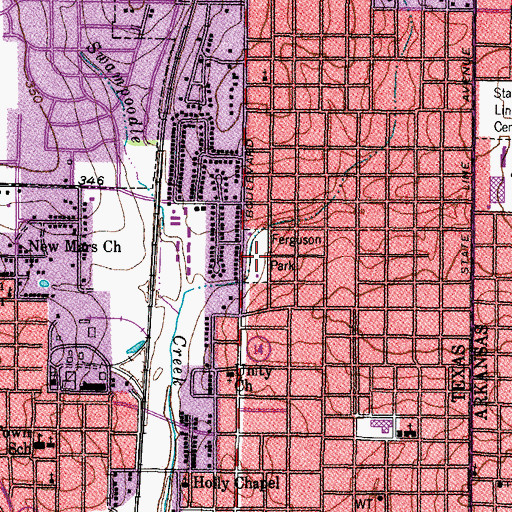 Topographic Map of Ferguson Park, TX