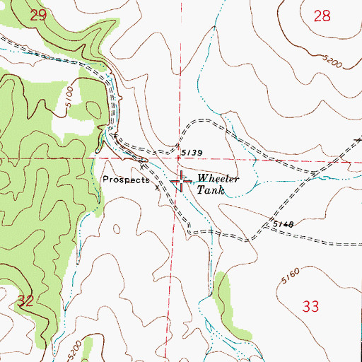 Topographic Map of Wheeler Tank, AZ