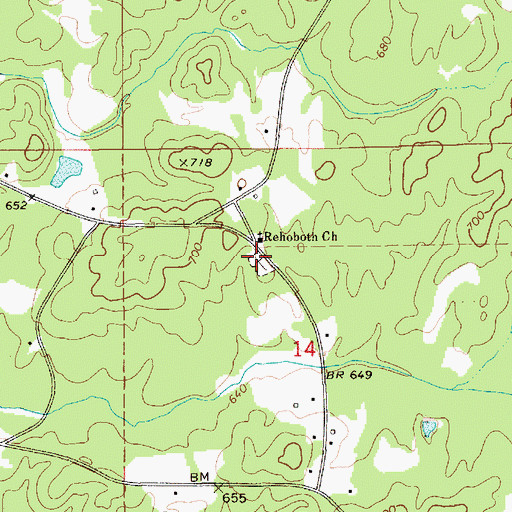Topographic Map of Rehobeth Cemetery, AL