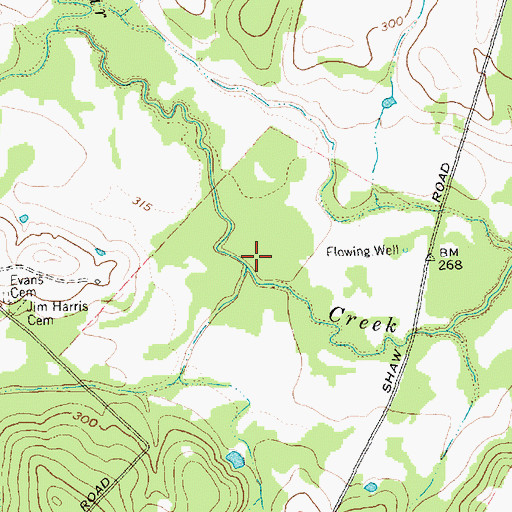 Topographic Map of Ferrill Branch, TX