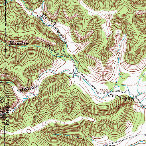 Topographic Map of Fiddler Hollow, TX