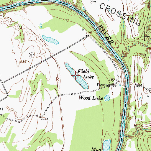 Topographic Map of Field Lake, TX