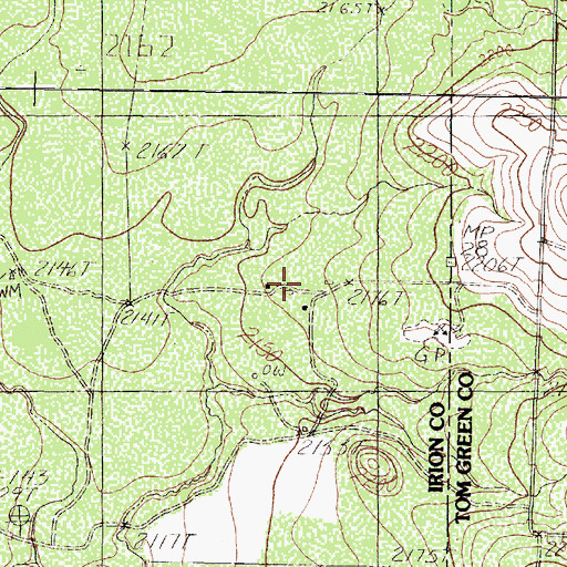 Topographic Map of Field Ranch, TX