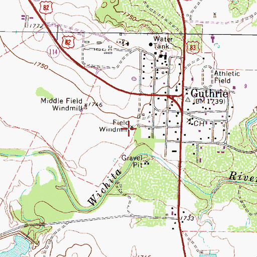 Topographic Map of Field Windmill, TX