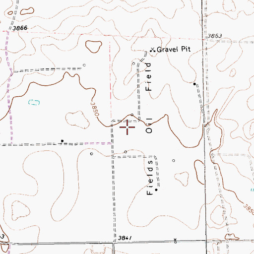 Topographic Map of Fields Oil Field, TX