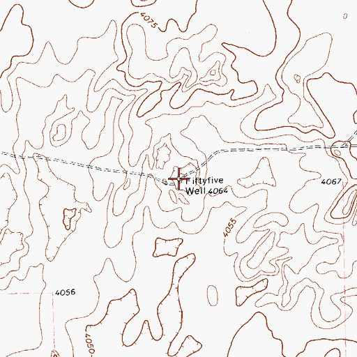 Topographic Map of Fiftyfive Well, TX