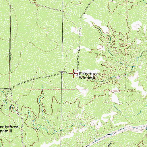 Topographic Map of Fiftythree Windmill, TX
