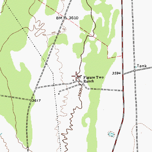 Topographic Map of Figure Two Ranch, TX