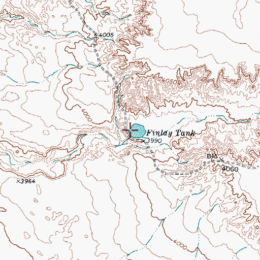 Topographic Map of Finley Tank, TX