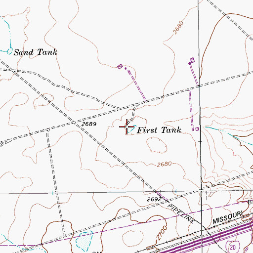 Topographic Map of First Tank, TX