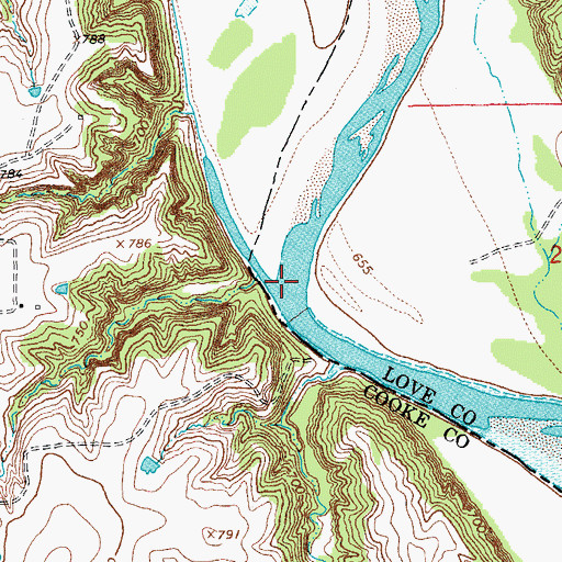 Topographic Map of Fish Creek, TX